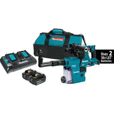 Makita 18V X2 (36V) LXT 1 1/8in AVT Rotary Hammer Kit SDS Plus with Extractor AWS