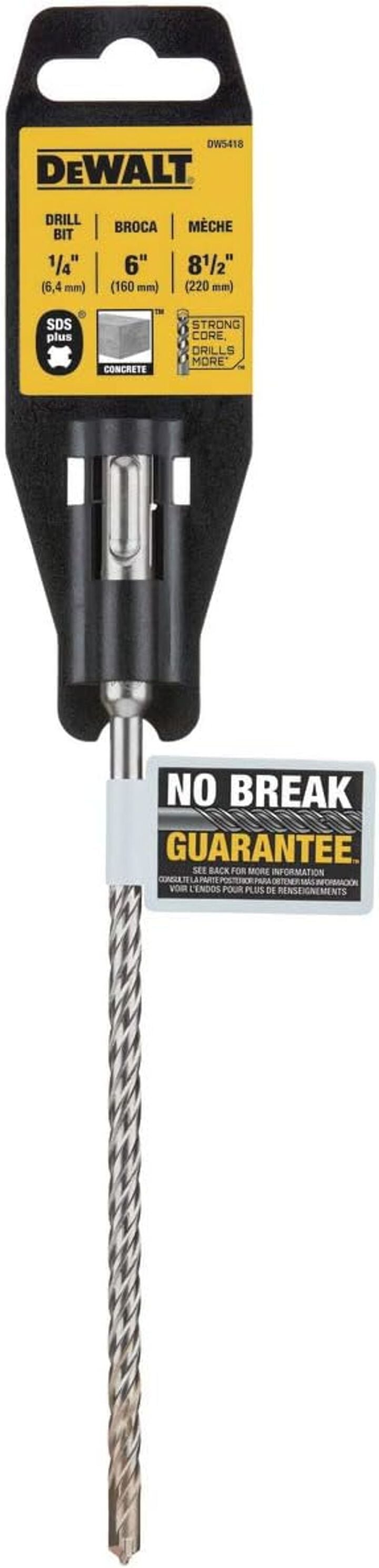 DEWALT 1/4 in x 6 in x 8 1/2 in Rock Carbide SDS Plus Hammer Drill Bit