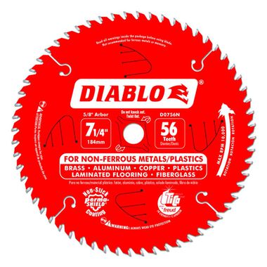 Diablo Tools 7-1/4 in. x 56 Tooth Carbide Circular Saw Blade, large image number 0