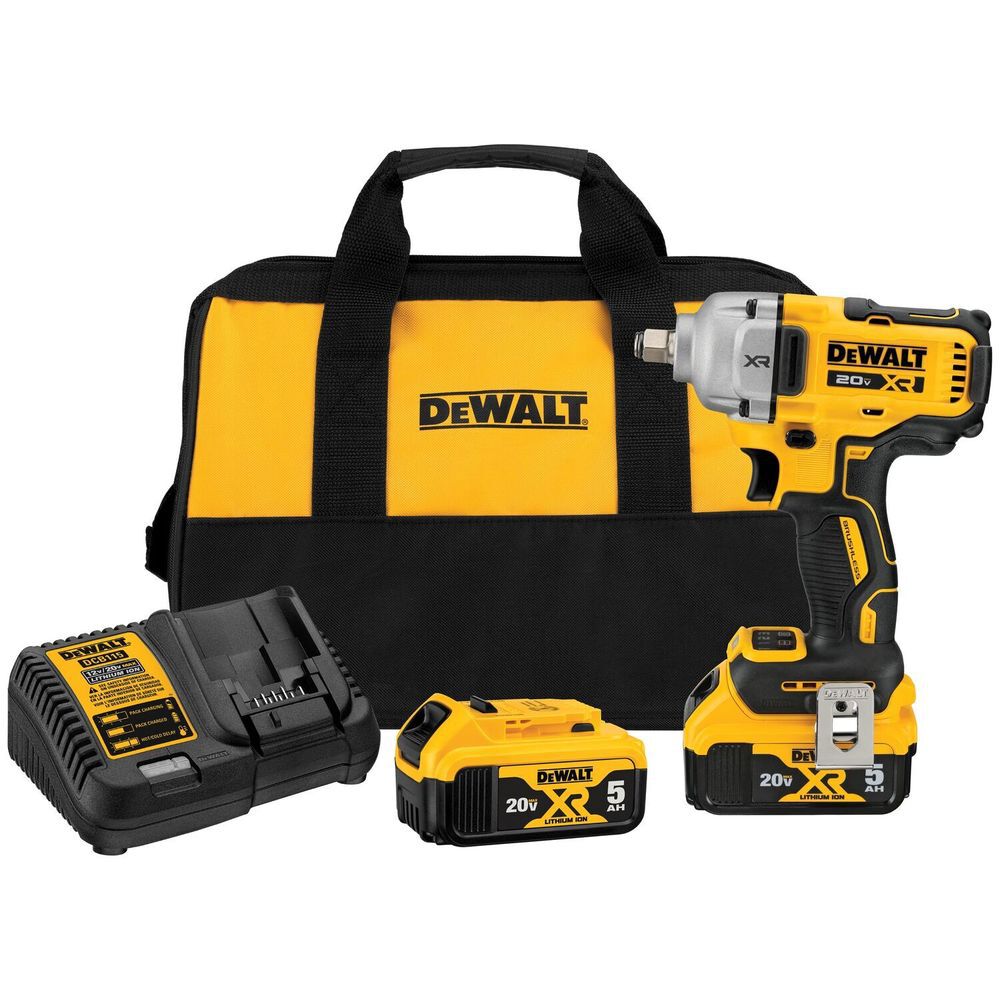 DEWALT 20V MAX XR 1/2in Mid Range Impact Wrench Kit with Hog Ring Anvil, large image number 2