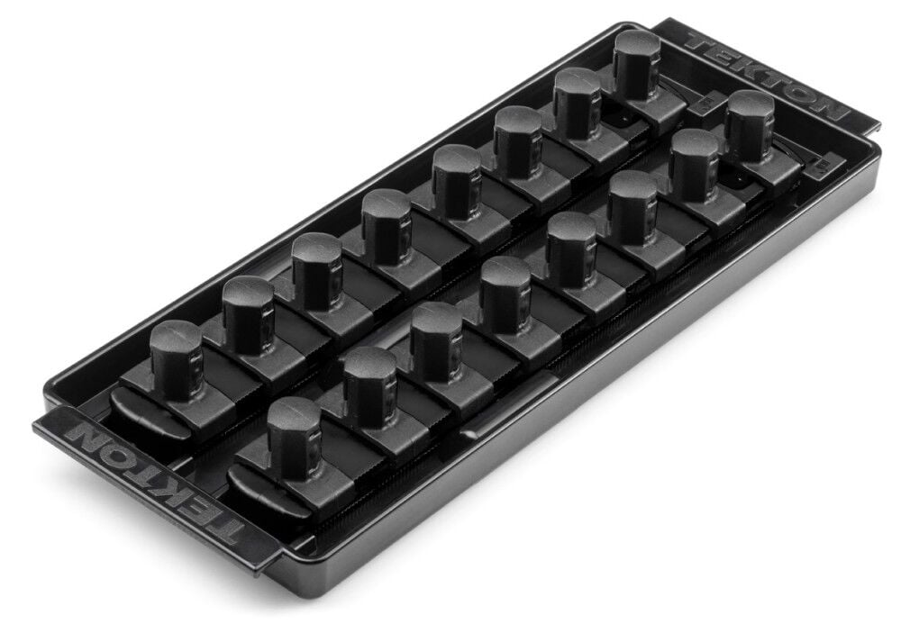 Tekton 16 Slot Universal Socket Organizer for 1/2 Inch Drive Sockets and Bit Sockets, Black – OST21216