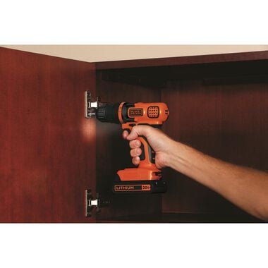 Black and Decker 20-volt MAX Lithium Ion (Li-ion) 3/8-in Cordless Drill with Battery Kit, large image number 5