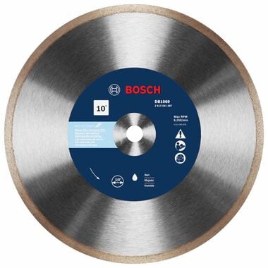 Bosch 10 Inch Rapido Premium Continuous Rim Diamond Blade for Glass Tile