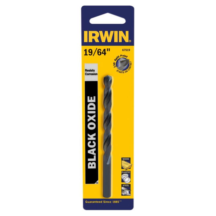 Irwin 19/64 in Drill Bit Black Oxide 135-Degree Jobber Length 5 Pack, large image number 5