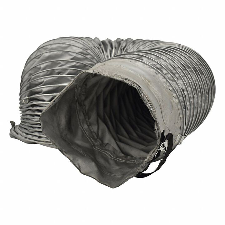 Master High Temperature 12 Inch x 15 Ft Flexible Ducting with Straps Gray