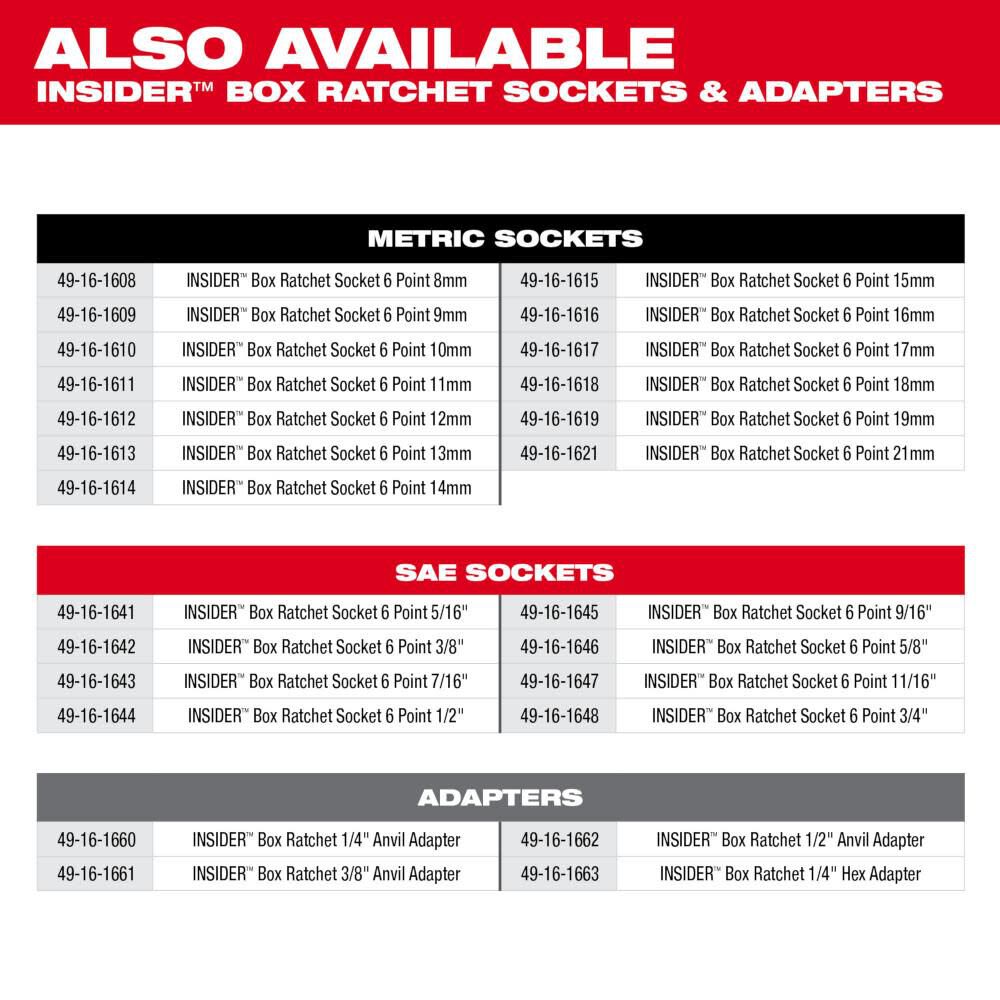 Milwaukee INSIDER Box Ratchet Socket 6 Point 10mm, large image number 11