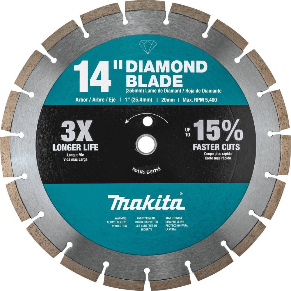 Makita 14 Inch Segmented Rim Diamond Blade for Concrete and Brick (3 Pack), large image number 5