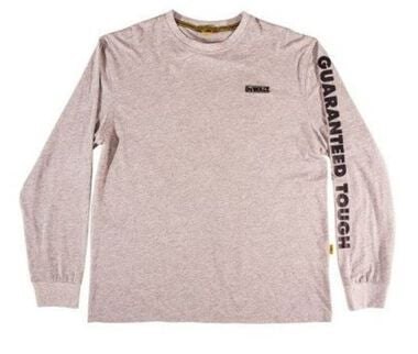 DEWALT Guaranteed Tough Long Sleeve T-Shirt Heather Gray XL