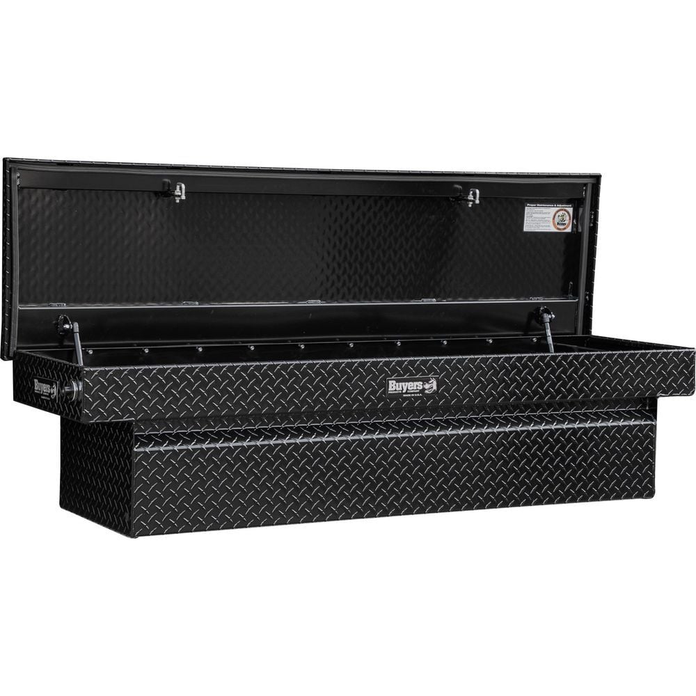 Buyers Products Company 23 Inch x 20 Inch x 71 Inch Diamond Tread Aluminum Crossover Truck Box, Gloss Black, large image number 3