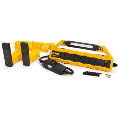 DEWALT 15A GCFI Power Station with Work Light & Cord Minder Kit