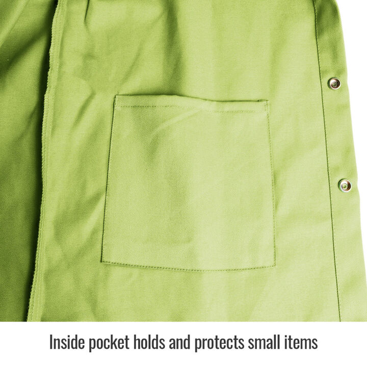 Black Stallion Welding Jacket 9oz Lime Green FR Cotton Medium, large image number 5