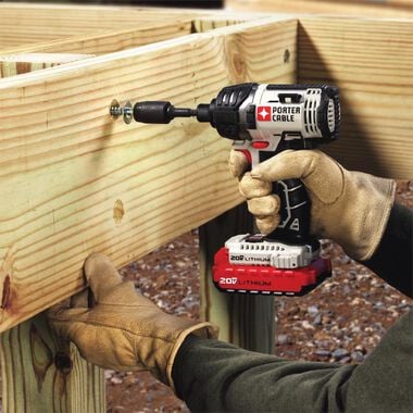 Porter Cable 20V MAX 1/4-in Hex Lithium Ion Impact Driver Kit, large image number 6