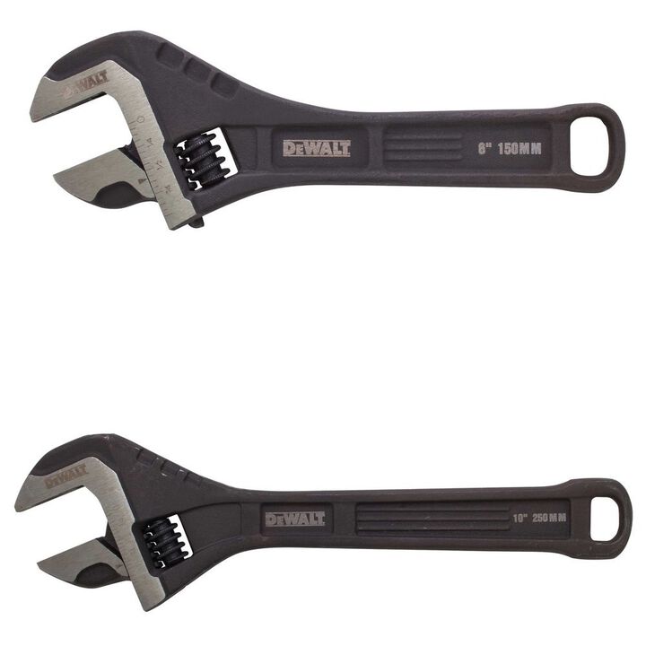 DEWALT 6 Inch & 10 Inch All-Steel Adjustable Wrench Bundle