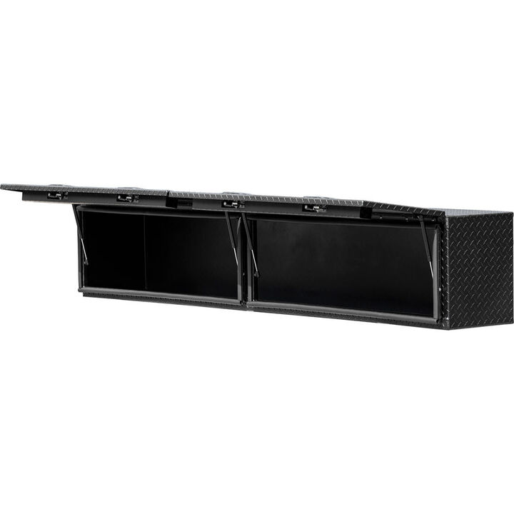 Buyers Products Company 16x13x96 Inch Matte Black Diamond Tread Aluminum Topsider Truck Box with Flip-Up Doors, large image number 5