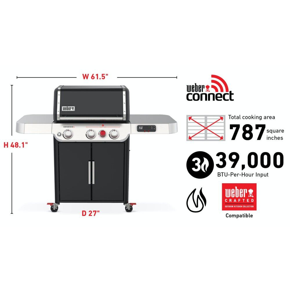 er Genesis EX325s Smart Grill Black Liquid Propane Gas 35510001