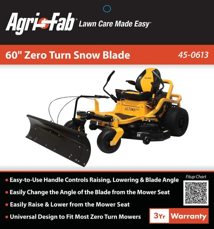 Agri-Fab 60 Inch Zero Turn Lawn Mower Snow Blade, large image number 9