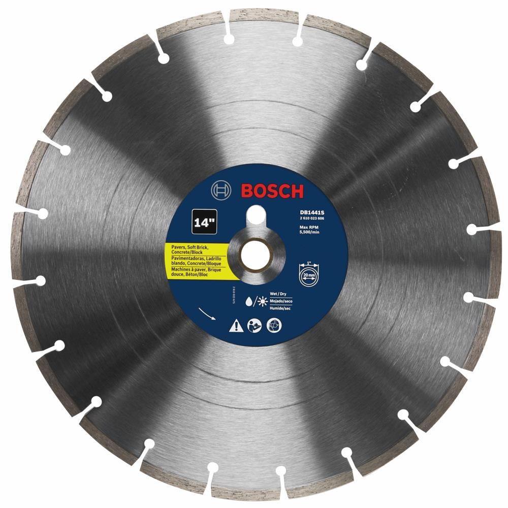 Bosch 14 Inch Standard Segmented Rim Diamond Blade for Universal Rough Cuts in Concrete, Pavers, and Soft Brick, large image number 1