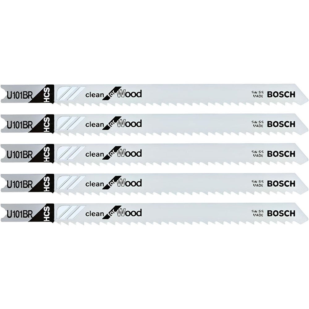 Bosch Jig Saw Blades 5pc 3 5/8in 10 TPI Reverse Pitch Clean for Wood U Shank - U101BR
