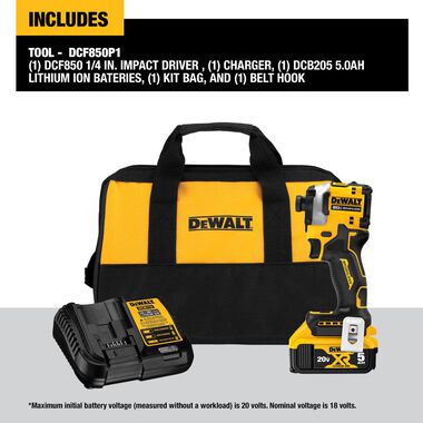 DEWALT ATOMIC 20V MAX Impact Driver Kit 1/4in 3 Speed Brushless Cordless, large image number 13