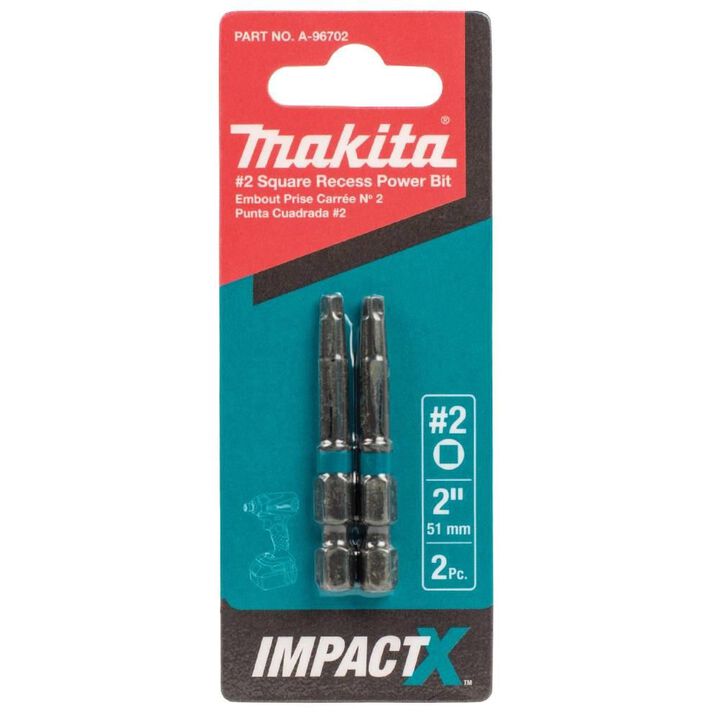 Makita Impact X #2 Square Recess 2 Power Bit 2/pk, large image number 2