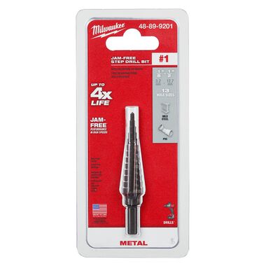 Milwaukee #1 Step Drill Bit 1/8 in. - 1/2 in. x 1/32 in., large image number 6