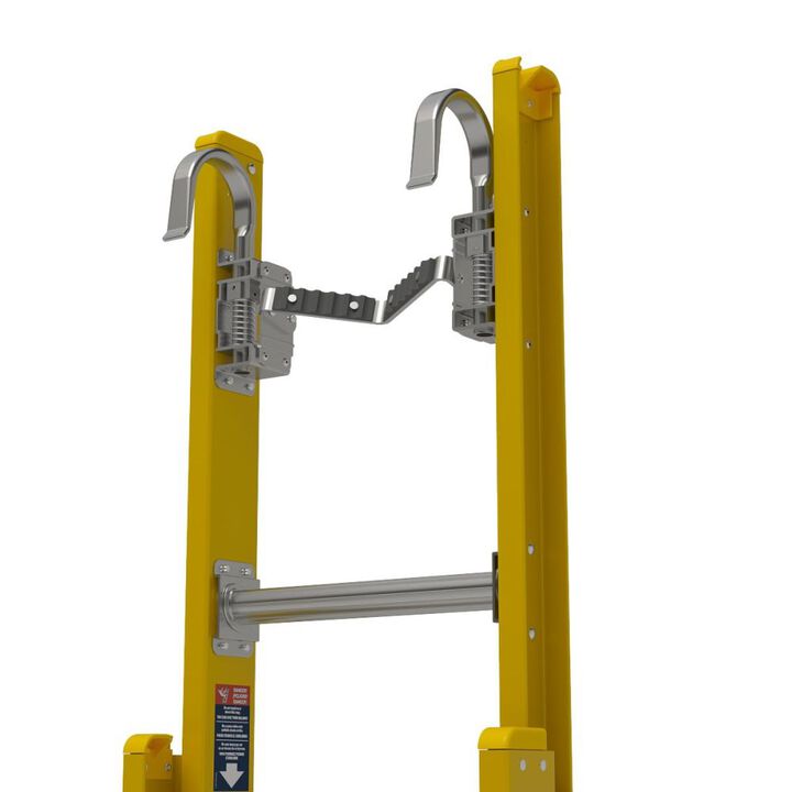 Werner Type IAA Fiberglass D-Rung Extension Ladder with Cable Hook, V-Rung, and LevelSafe Pro Leveler, large image number 2