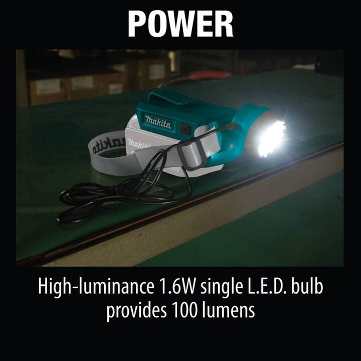 Makita 18V LXT Lithium-Ion Cordless L.E.D. Headlamp (Bare Tool), large image number 2