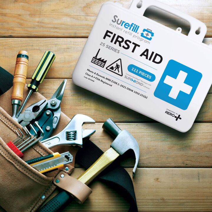 Aero Healthcare SUREFILL 25 ANSI 2021 A+ First Aid Kit - Weatherproof Plastic Case, large image number 3