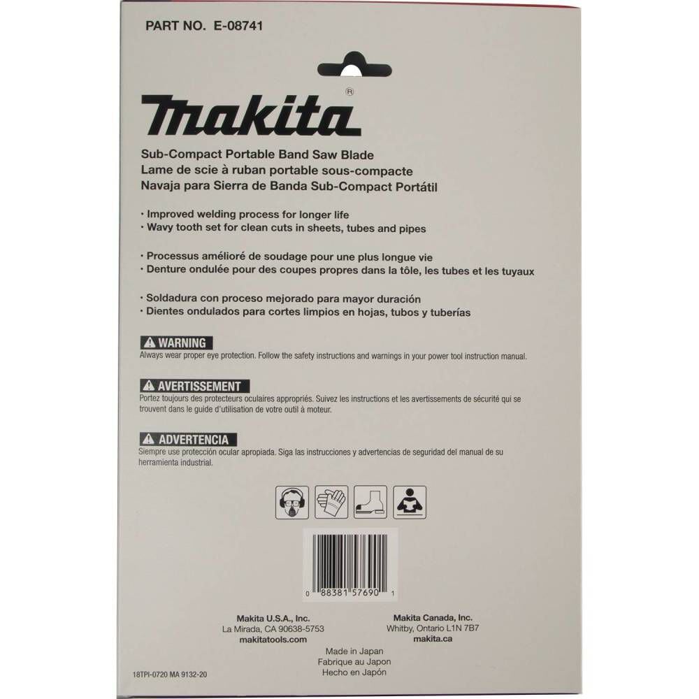 Makita Band Saw Blades 28 3/4in 18 TPI Bi Metal Sub Compact Portable 5pk, large image number 2