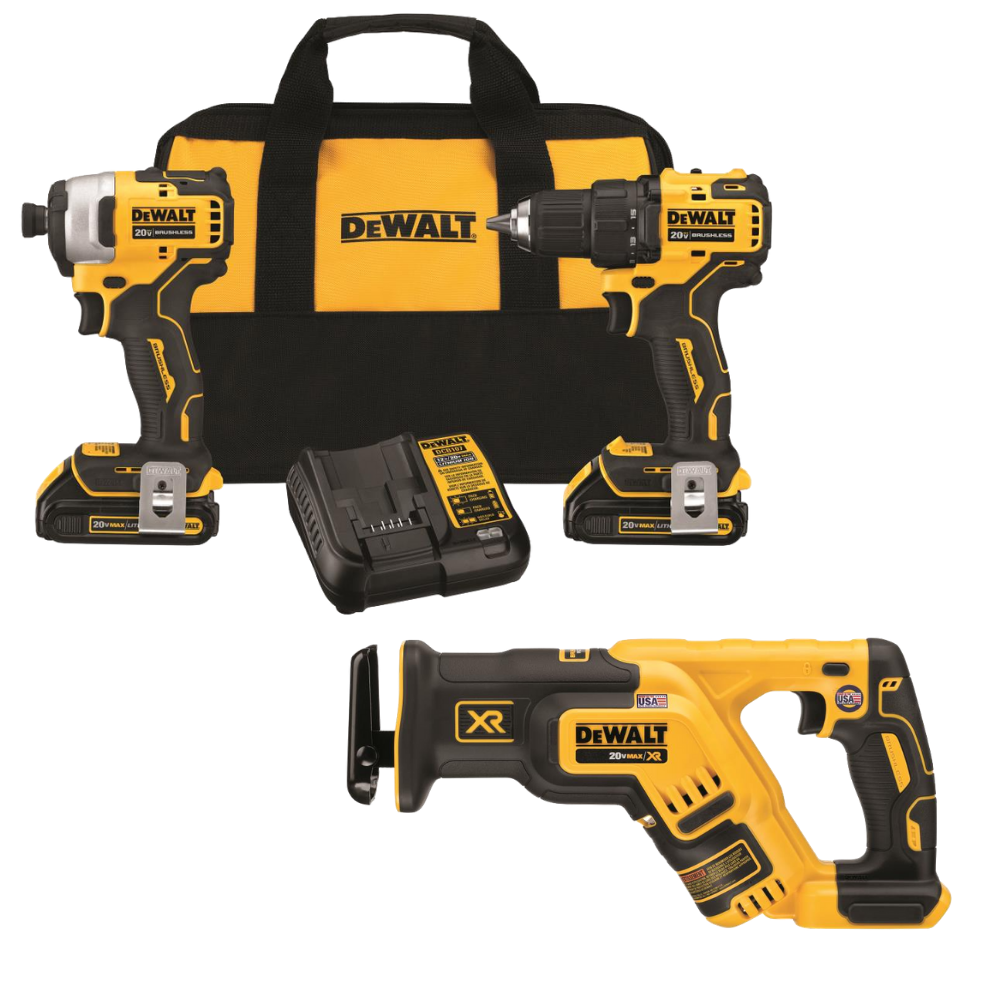 DEWALT 20V MAX 3pc Cordless Combo Kit 