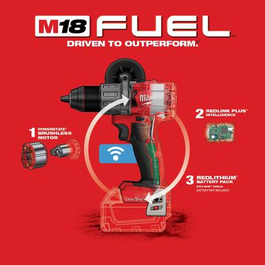 Milwaukee M18 FUEL 1/2 in. Hammer Drill with One Key (Bare Tool), large image number 5