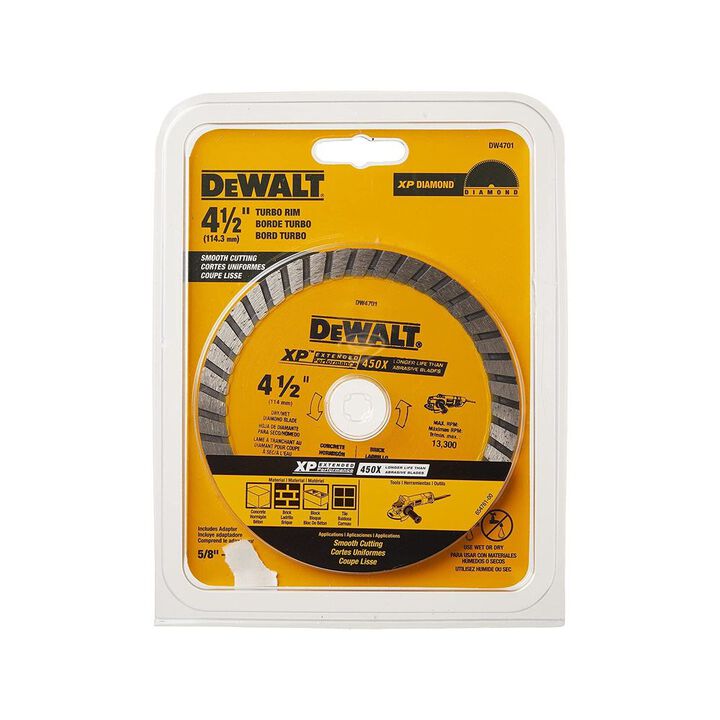 DEWALT 4 1/2 Inch XP Industrial Turbo Rim Diamond Blade for Stone and Masonry, large image number 5