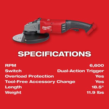 Milwaukee M18 FUEL 7 in. / 9 in. Large Angle Grinder (Bare Tool), large image number 7