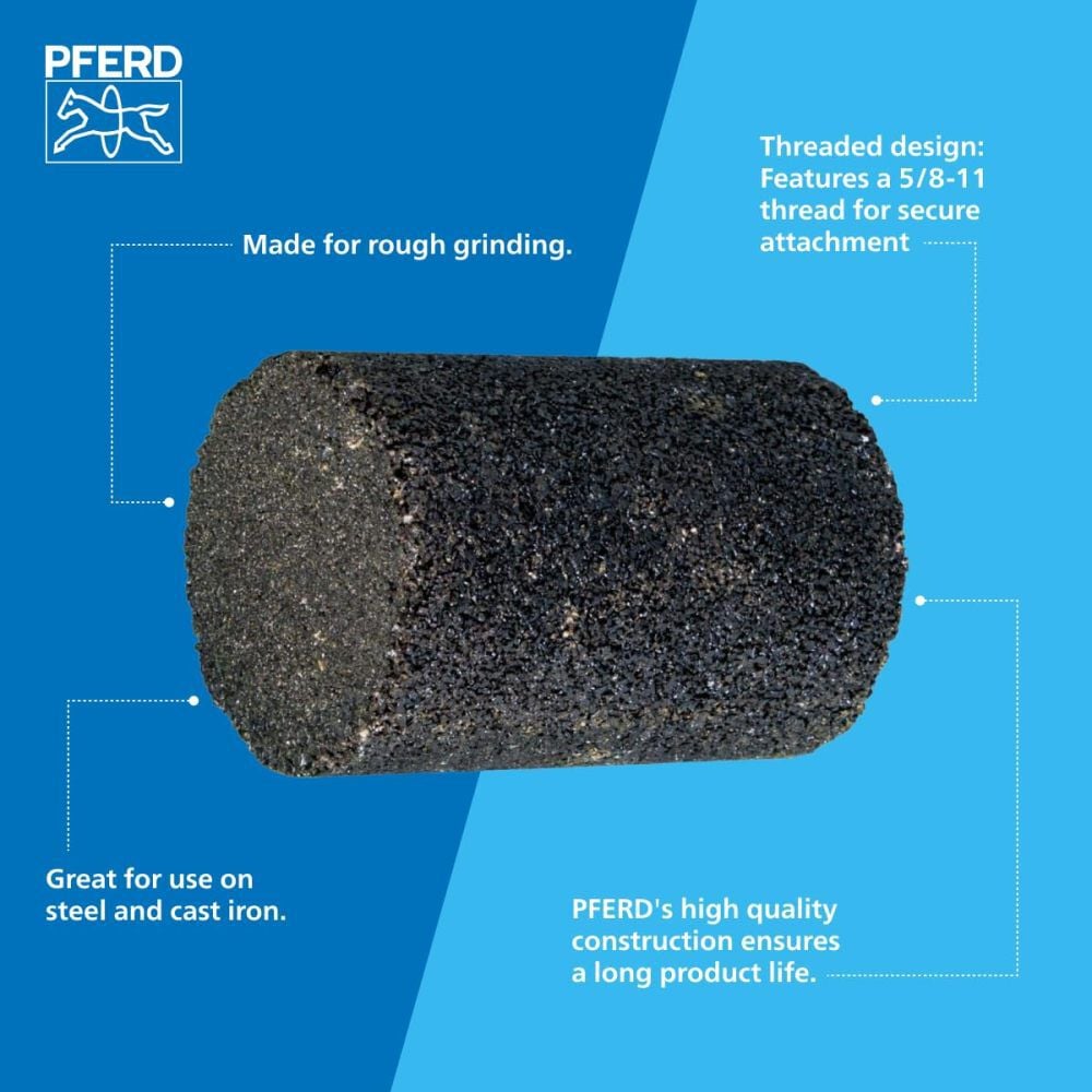 Pferd 2 Inch x 3 Inch, 16 Grit Grinding Tool Shape Plug Bundle, 10 Pieces, large image number 3