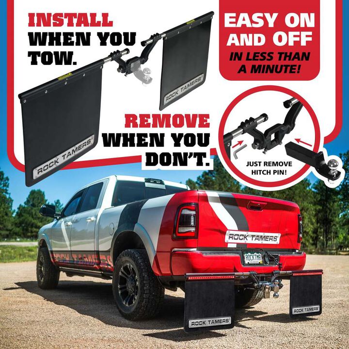 Rock Tamers 2 Inch Drawbar Adjustable Mudflap System, large image number 5