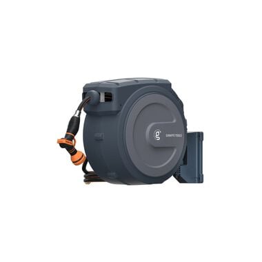 Giraffe Tools 1/2 Inch x 78 Foot Dark Grey Garden Hose Reel with Metal Bracket