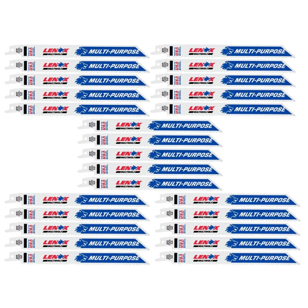 Lenox 8 Inch 10 TPI MULTIWOLF WAVE EDGE Reciprocating Saw Blade, 25 Pieces, large image number 1