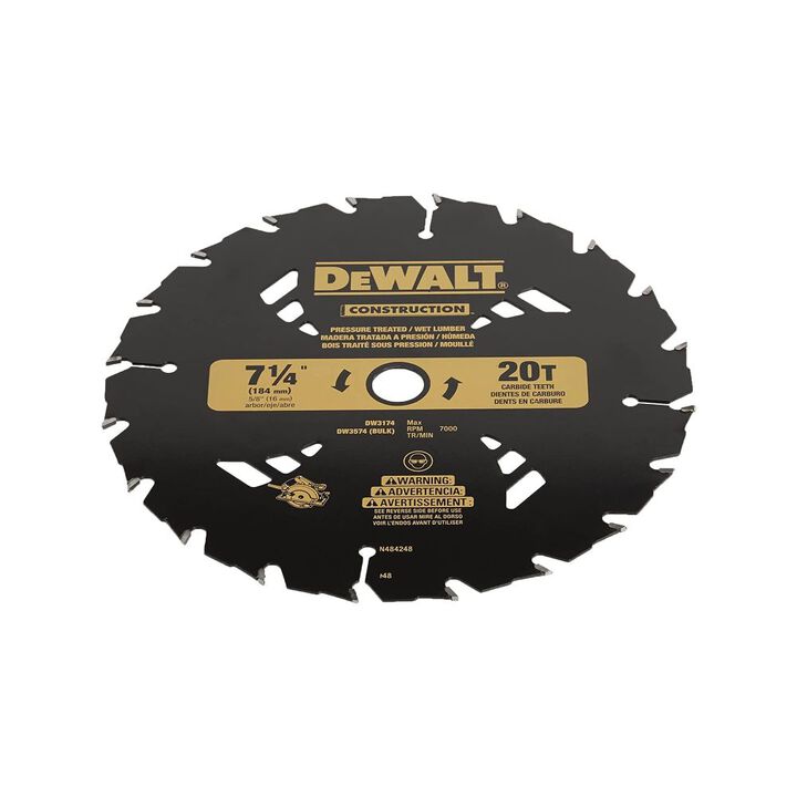 DEWALT 7 1/4 Inch Pack of 10 Pressure Treated Blade Circular Saw Blades, large image number 4