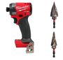 Milwaukee Promotional M18 FUEL 1/4inch Hex Impact Driver (Bare Tool), SHOCKWAVE Impact Duty Step Bit #4 3/16 - 7/8 Inch, and #9 7/8 in. &1-1/8 Inch Bundle