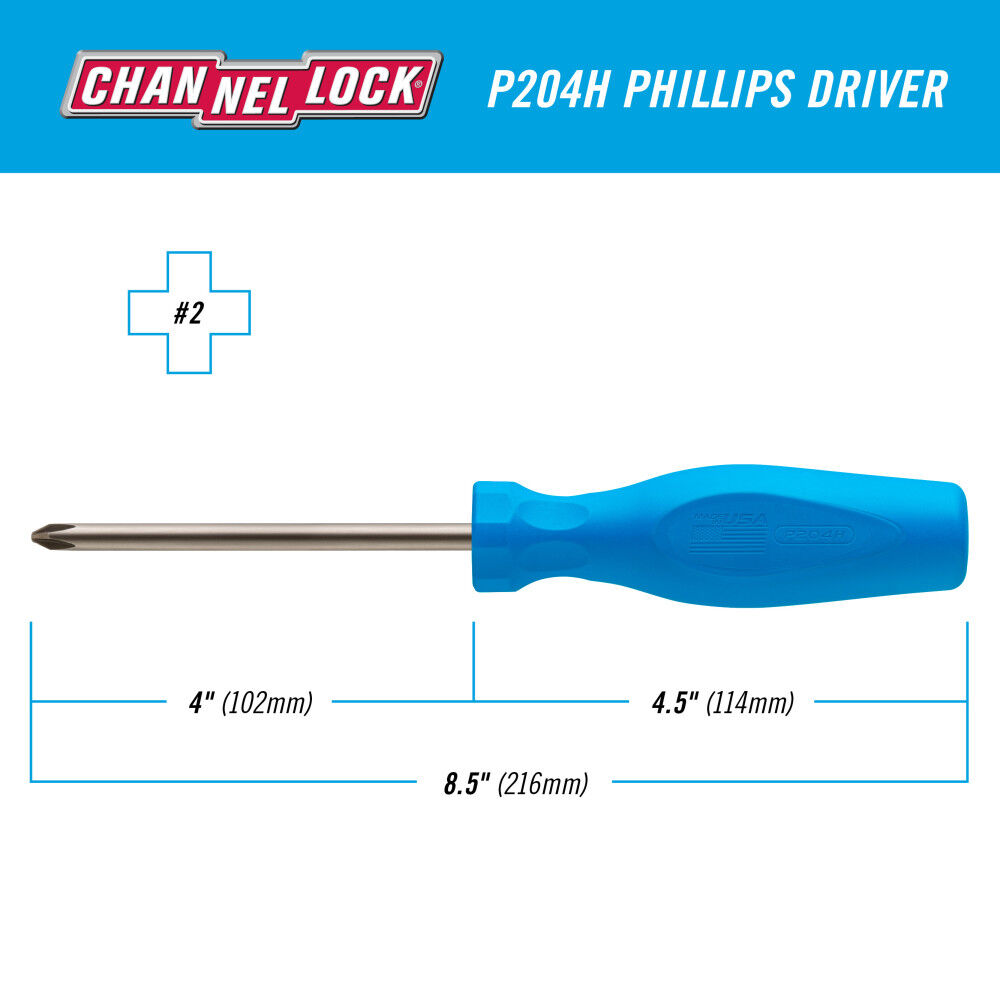 Channellock #2 x 4 Inch Phillips Screwdriver, large image number 4