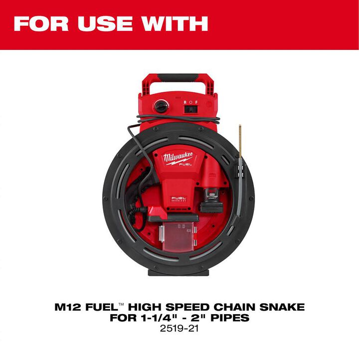 Milwaukee 1-1/4 Inch - 1-1/2 Inch Carbide Chain Knocker for 1/4 Inch Chain Snake Cable, large image number 1