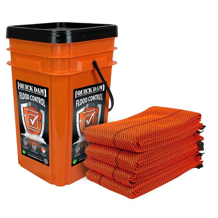Quick Dam Grab and Go Water Barriers 10ft Hi Vis 4 Pack