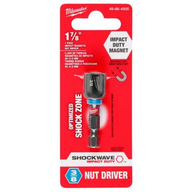 Milwaukee SHOCKWAVE Impact Duty 3/8inch x 1-7/8inch Magnetic Nut Driver, large image number 8