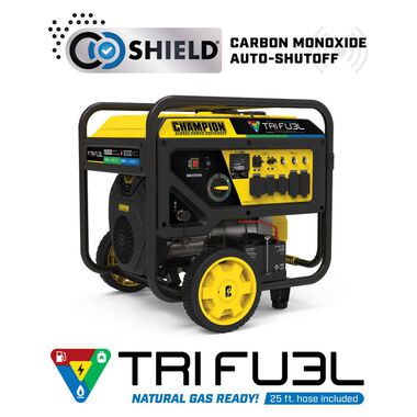 Champion Power Equipment 12000 Watt Tri-Fuel Generator Portable with Electric Start & CO Shield