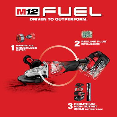 Milwaukee M18 FUEL 5inch Flathead Braking Grinder (Bare Tool), large image number 6
