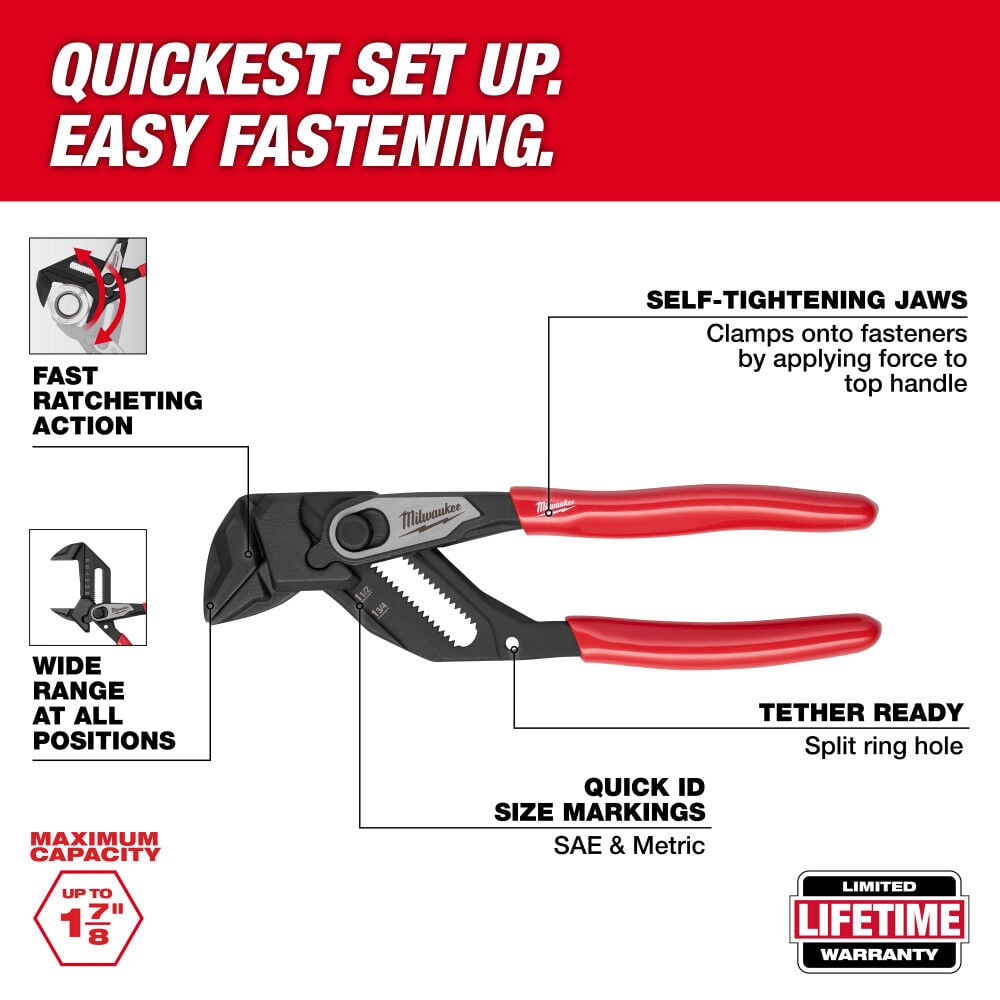 Milwaukee 7 Inch Pliers Wrench, large image number 2