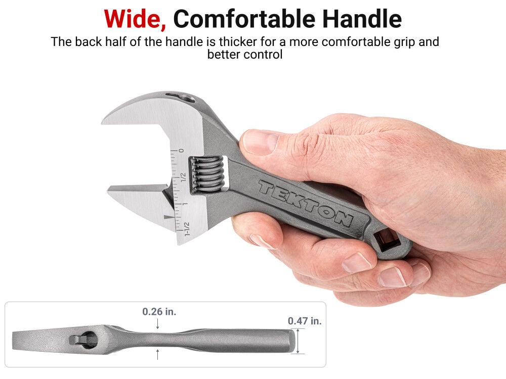 Tekton Adjustable Wrench, 6 Inches, large image number 6