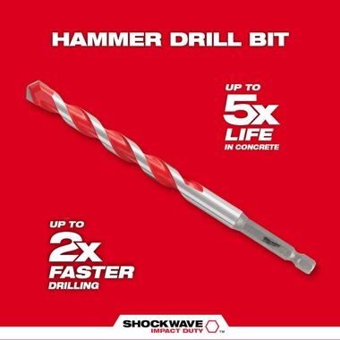 Milwaukee 10pc. SHOCKWAVE Impact Duty Carbide Hammer Drill Bit Kit, large image number 6