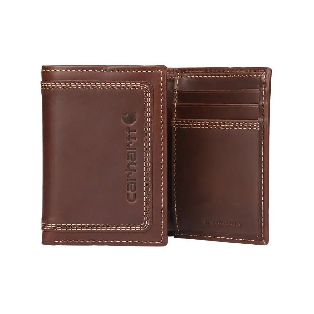 Carhartt Dark Brown Leather Trifold Wallet, large image number 2