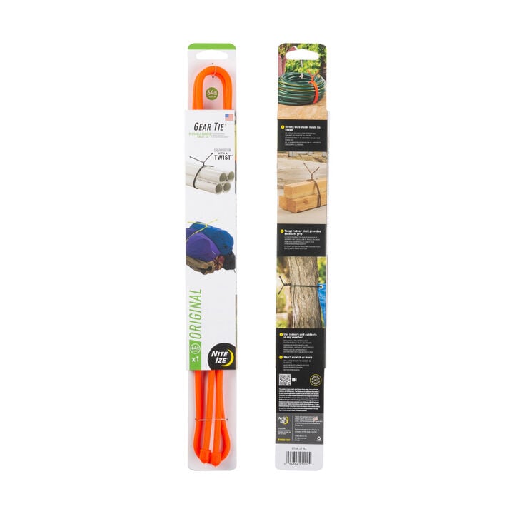 Nite Ize Gear Tie Reusable Rubber Twist Tie 64in Bright Orange, large image number 2